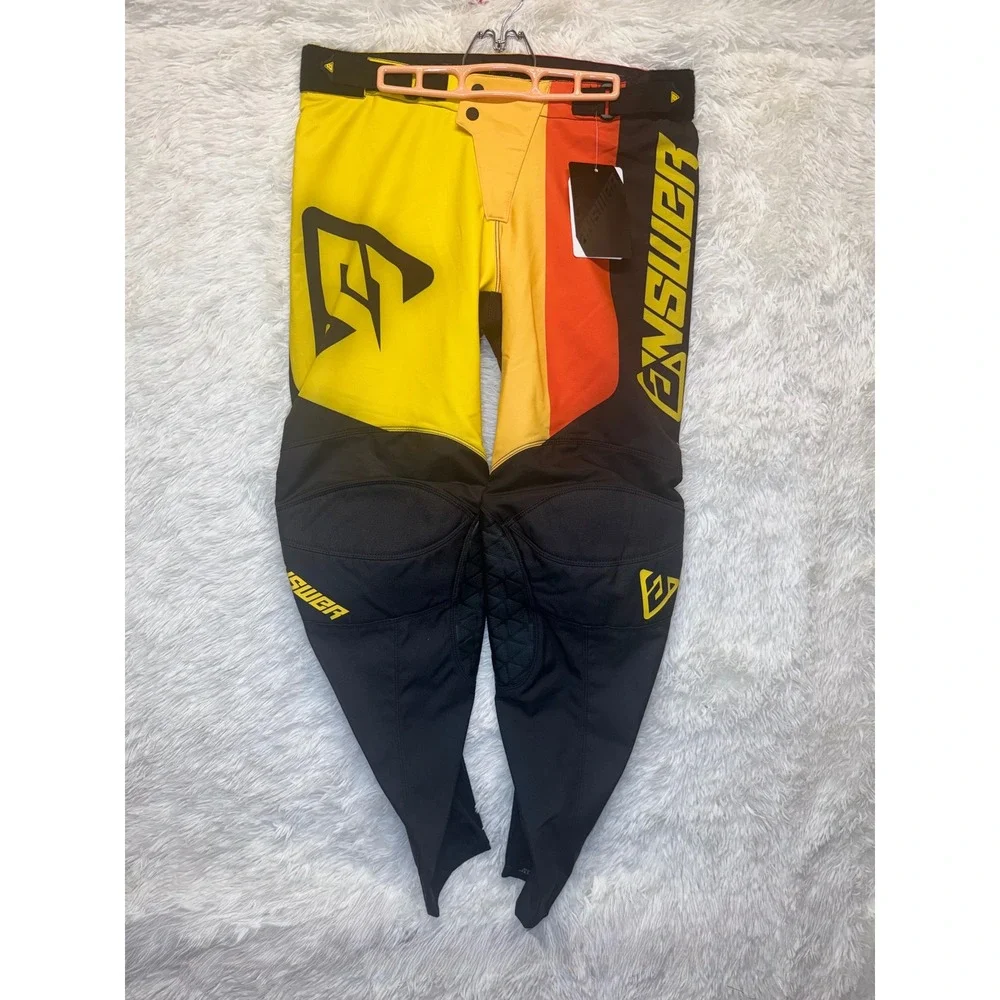 New Answer Racing A21 Elite Pace Off-Road Motocross Pants Black Yellow Sz 34